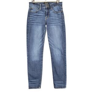 JUDY BLUE Relaxed Fit Mid Rise Stretch Denim Blue Jeans Whiskers SIZE 5 / 27